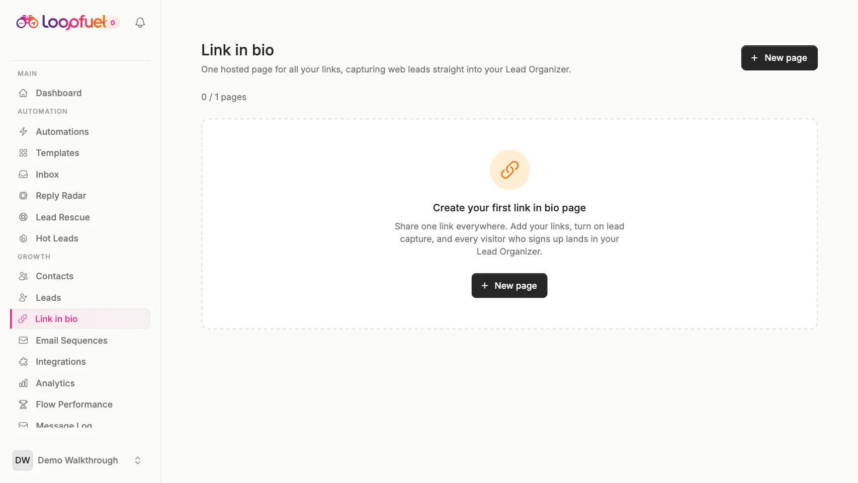 Publish your link-in-bio in LoopFuel